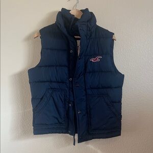 Hollister Men's Dark Blue Quilted Vest